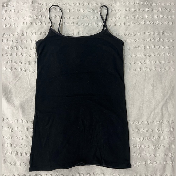 Black Aerie Full Length Cami with Built In Bra - Picture 1 of 4